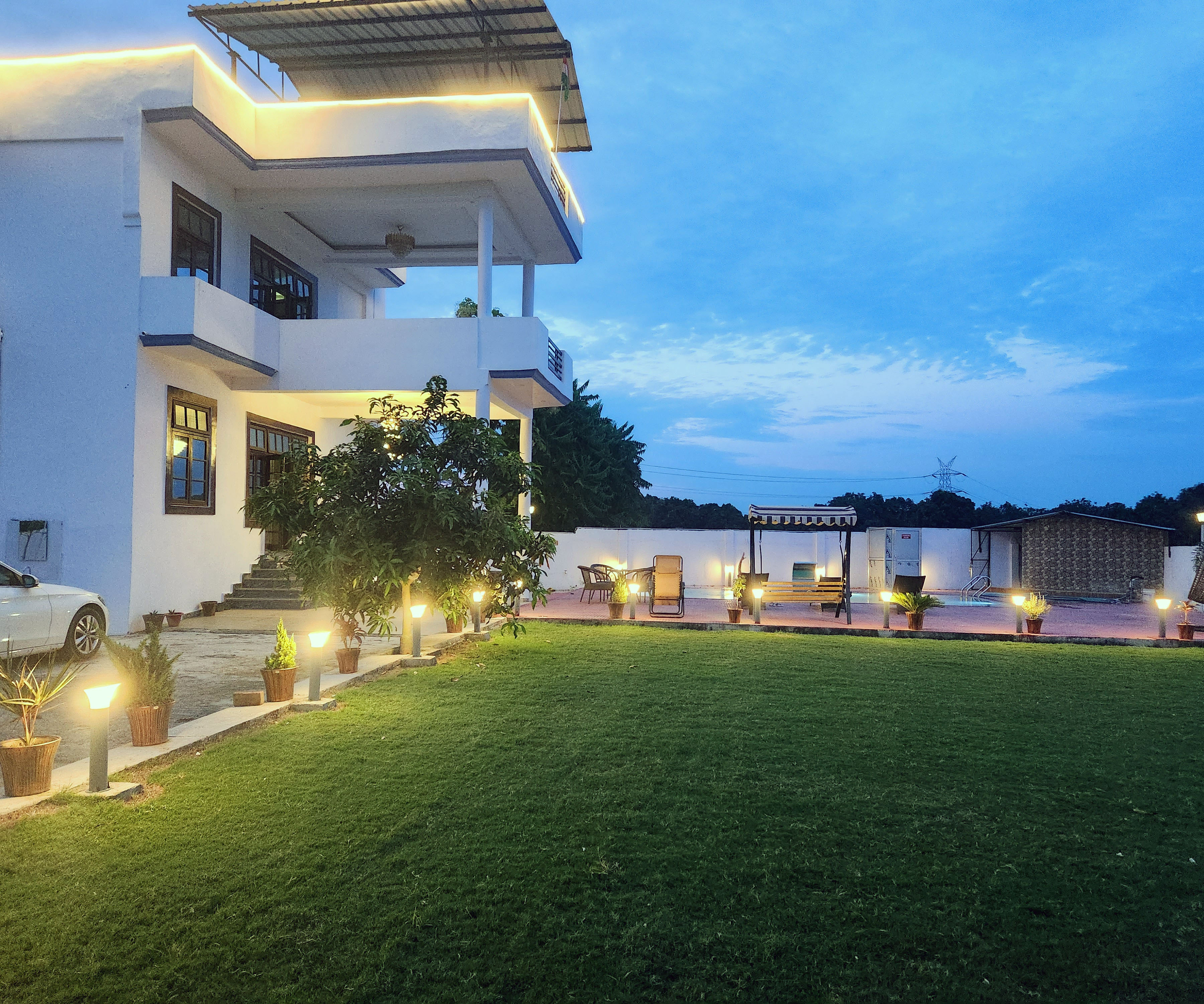 Swimming pool with deck view